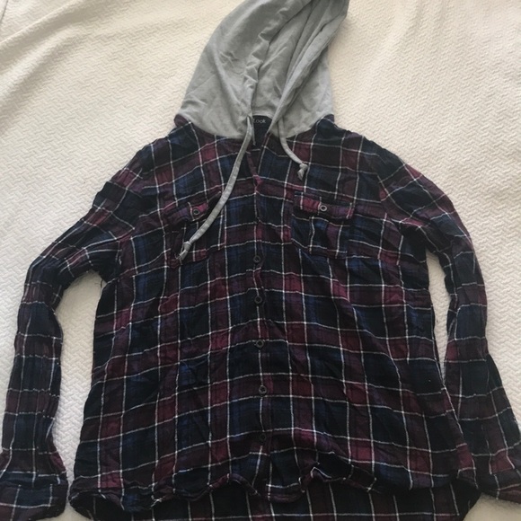 New Look Jackets & Blazers - Flannel with built in hoodie